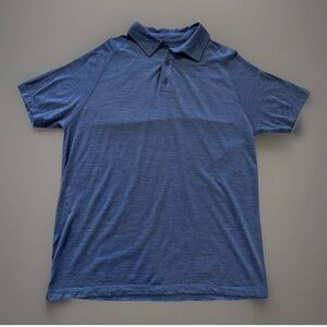 Woolx Summit Polo Shirt Mens Sz M Merino Wool Blue Lightweight Short Sleeve